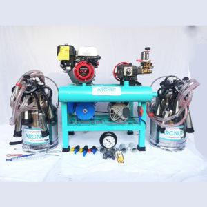 Two Bucket Milking Machine with Cleaning Pump